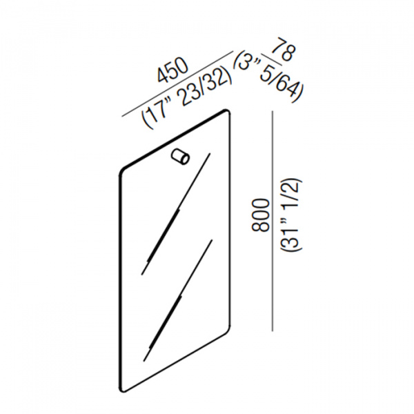 Agape Dot line Прямоугольное зеркало, 110x65см, с полированной кромкой, цвет: коричневый дуб