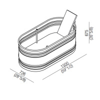 Agape Vieques Ванна отдельностоящая 150x72.6x67.5 см, со спинкой
