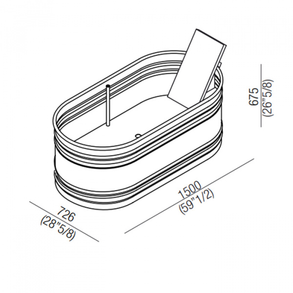 Agape Vieques Ванна отдельностоящая 150x72.6x67.5 см, со спинкой