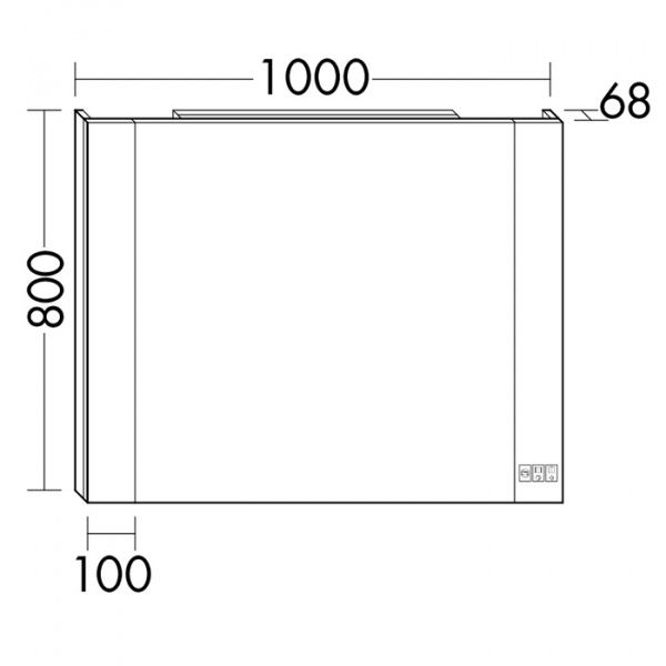Burgbad RL40 Зеркало 100х68х80см.,подсветка, Smart-Home-System, 2 розетки