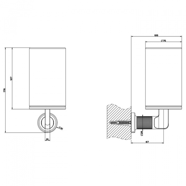 Gessi Inciso Стакан подвесной, цвет: белый/finox