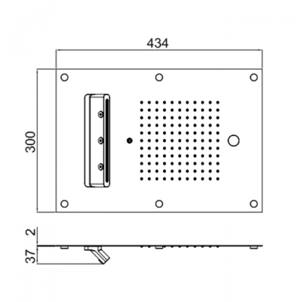 Carimali MyDream Верхний душ 450х300 мм, потолочный, 121 форсунка, 3 потока воды: дождь, каскад, распылители, двойной каскад, цвет: хром