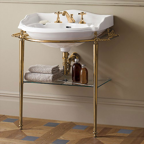 Devon&Devon Oxford Консоль 54х50см, с раковиной на 3 отв., цвет: светлое золото