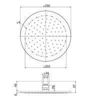 Carlo Frattini Wellness Верхний душ из латуни Ø 250 мм., цвет: хром