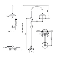 Смеситель для душа Bongio Fleur Blanc, цвет: золото/белый фарфор