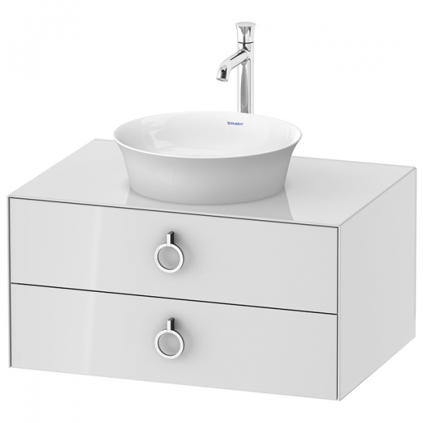 Duravit White Tulip Тумбочка подвесная 40.8x80x55 см, раковина, 2 ящика с ручкой, цвет: белый высокоглянцевый