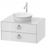 Duravit White Tulip Тумбочка подвесная 40.8x80x55 см, раковина, 2 ящика с ручкой, цвет: белый высокоглянцевый