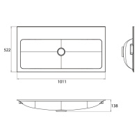 EMCO Раковина 101.1х52.2 см, 2 отв., накладная, для тумб 9583 274 20 и 9583 275 20, композит, цвет: белый
