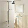Sbordoni Londra Смеситель для душа настенный с ручн.душем, внешней трубкой, настенным держателем и верхним душем Ø200мм, цвет: хром