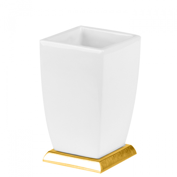Gessi Mimi Стакан настольный керамический, цвет: золото/белый