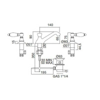 Sbordoni Livia Смеситель для раковины на 3 отверстия, цвет: хром/Swarovski