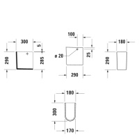 Duravit Darling New Полупьедестал 18x23 см для 262165, 262160, 262155, цвет: белый