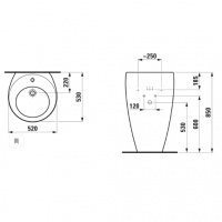 Laufen Alessi One Раковина 52х53х85 см, 1 отв., цвет: белый