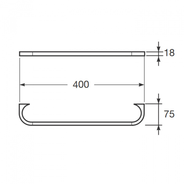 Armani Roca Baia Полотенцедержатель 40см, подвесной, цвет: brushed steel