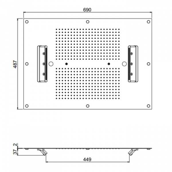 Carimali MyDream Верхний душ 700х500 мм, потолочный, 484 форсунки, 4 потока воды, хромотерапия, цвет: хром