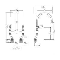Devon&Devon Heritage Смеситель для кухни настенный, цвет: никель блестящий