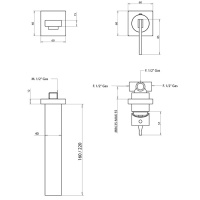 Встраиваемый смеситель для раковины излив Bongio Myamix, цвет: черный матовый