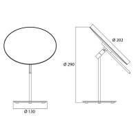 EMCO Pure Зеркало косметическое, Ø202мм, настольн., 3x кратное увеличение, цвет: хром