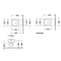 Duravit D-Code Унитаз подвесной, с вертикальным смывом объем: 4,5 л, 35.5x54.5см, Цвет: Белый