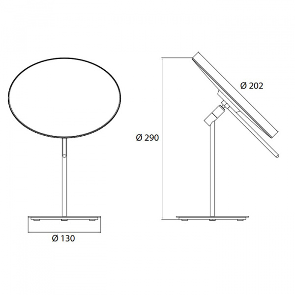 EMCO Pure Зеркало косметическое, Ø202мм, настольн., 3x кратное увеличение, цвет: хром