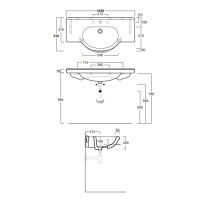 SIMAS Top e lavabi d'arredo Раковина-консоль 105 см, 1 отв., цвет: белый