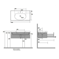 Kerasan Bentley Тумба подвесная из дерева, с раковиной 100x50, цвет: темный ясень