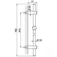 HUBER Shower Штанга душевая настенная 61 см с держателем для лейки, цвет: хром