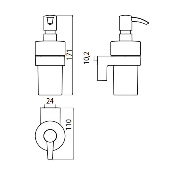 EMCO Mundo Дозатор жидкого мыла, пластик цвет: белый/хром