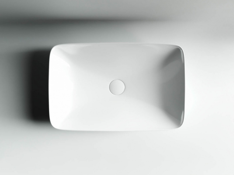 Умывальник чаша FORM накладная прямоугольная 580*380*145мм Ceramica Nova белый CN2003