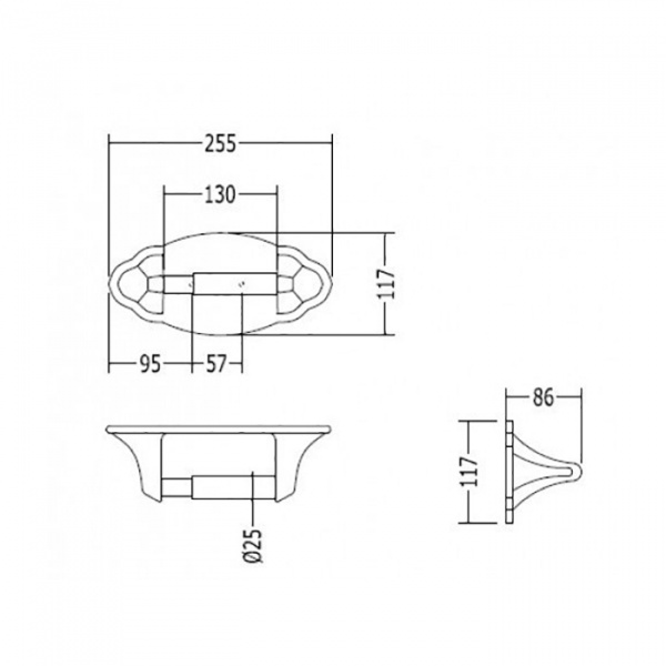 Devon&Devon Emily Держатель туалетной бумаги, керамика, подвесная, цвет: белый