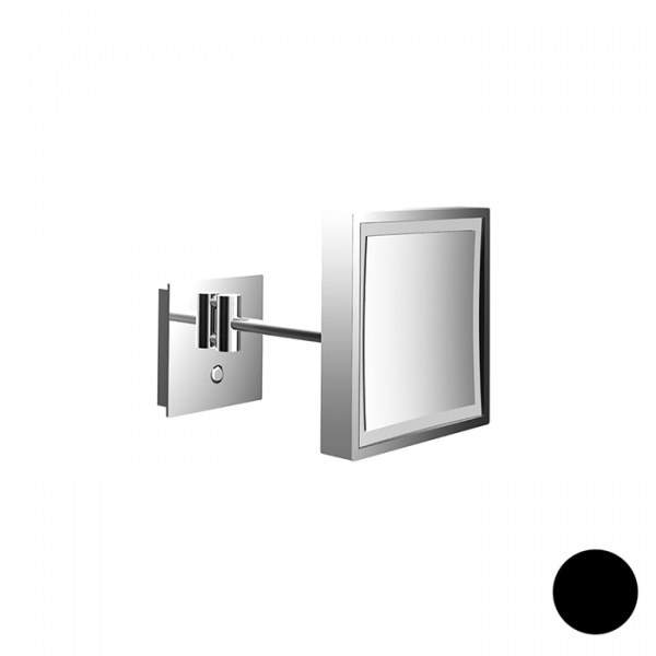 EMCO Pure Зеркало косметическое, LED, 203x203мм, одинарный, 3x кратное увеличение, подвесной, цвет: черный