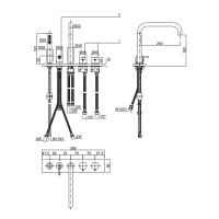 Antonio Lupi Ayati Смеситель на борт ванны на 5 отв., излив: 300мм, цвет: шлифованная сталь