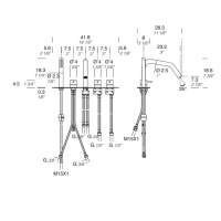 NOORTH milldue edition Смеситель на борт ванны, 5 отв, цвет: полированная сталь