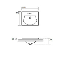 Kerasan Bentley Раковина 55х47х2 см, 1 отв., цвет: белый