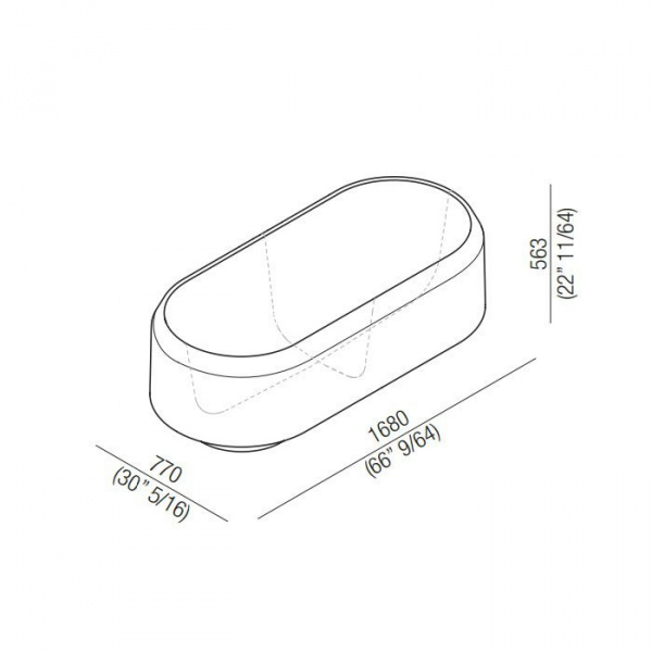 Agape Lariana Ванна отдельностоящая 168х77х56.3 см