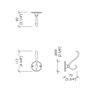 Devon&Devon Old Navy Крючок подвесной, двойной, цвет: хром