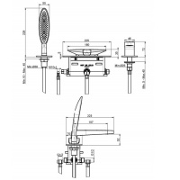 Carlo Frattini Eclipse, Смеситель к борту ванны 157 мм, цвет: Хром