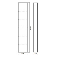 EMCO Asis 300 Модуль встраиваемый, LED-подсветка 4 полки, зеркальная дверь правая/левая, алюминий