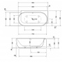 Duravit Luv Ванна из минерального литья пристенная, 185x95см, гидромассажная угол справа, с бесшовной панелью и ножками, со слив переливом