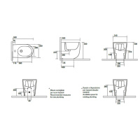 Kerasan Nolita Биде напольное с 1 отв. под смеситель 55х35 см, с креплениями WB5N, цвет: Borgogna matt