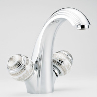 THG Marquise porcelaine blanche Смеситель для раковины, 1 отв., цвет: хром/платина/белый фарфор