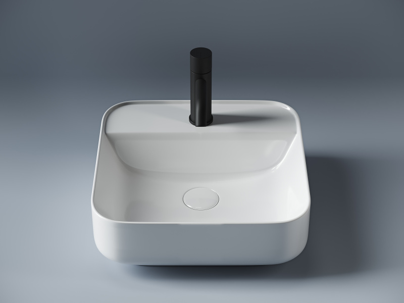 Умывальник чаша накладная прямоугольная Element 390*390*140мм Ceramica Nova белый CN5014