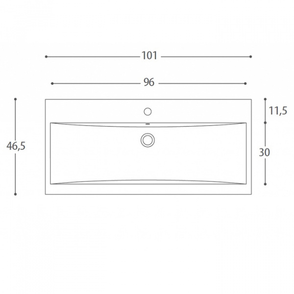 Eban Clever 101 Раковина 101х46.5 см, 1 отв., цвет: белый
