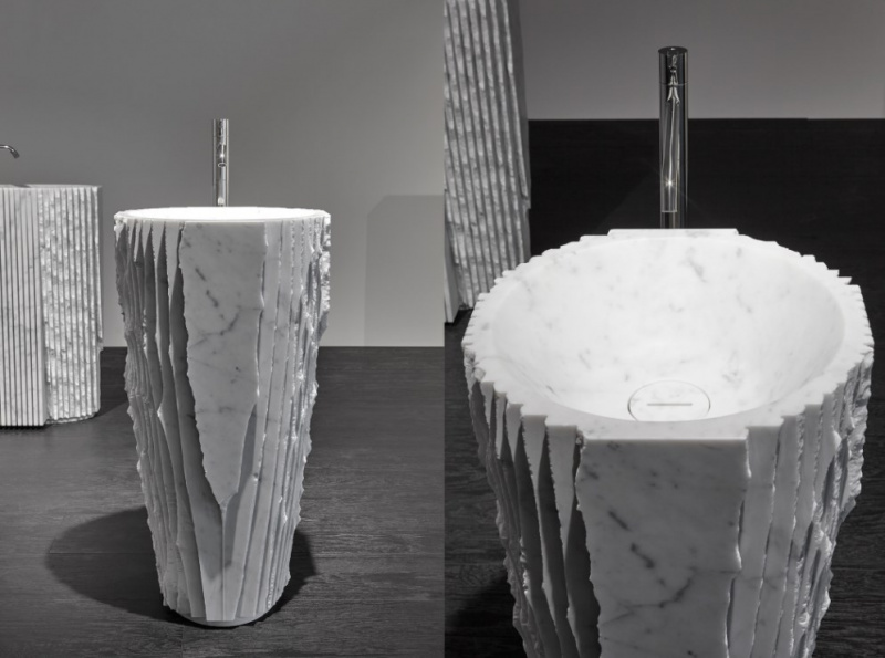 Antonio Lupi Controverso Раковина 45x85x45 см, без отв., напольная, цвет: Marmo Carrara