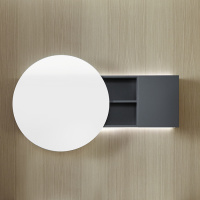 Burgbad Coco Зеркальный шкаф с подсветкой 120x70x17 см, цвет: серый