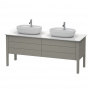 Duravit Luv База напольная, с 2 выдв. ящиками, каменной столешницей и раковинами, 743x1788x570, цвет: каменно-серый шелковисто-матовый