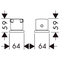AXOR Citterio E, Термостат на край ванны, на 2 отверстия, внешняя часть, цвет: хром