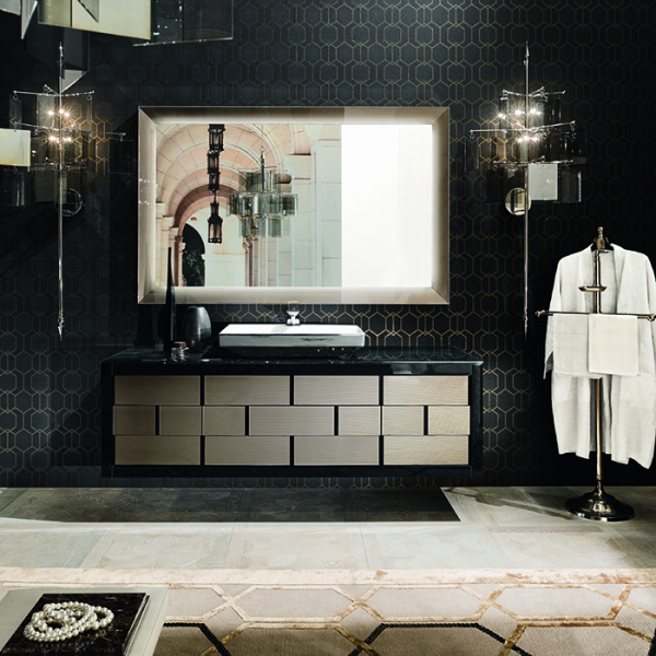 VITAGE milldue edition RITZ Комплект мебели с тумбой под раковину, раковиной LONDRA, зеркалом LOSANNA, 181 см, цвет: белый/Canneté