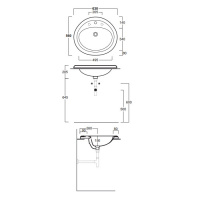 SIMAS Top e lavabi d'arredo Раковина 63х56 см, 1 отв., цвет: белый