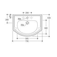Kerasan Retro 73 Раковина 73х54 см, 1 отв., цвет: черный глянцевый